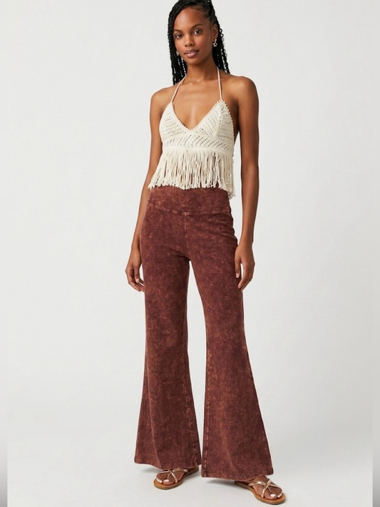 Zenana Signature Pants - Zenana Signature Mineral Acid Wash Bell Bottom Flare Pants High Waist Stretchy M